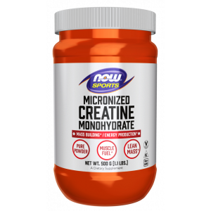 NOW SPORTS MICRONIZED CREATINE MONOHYDRATE MASS BUILDING ENERGY PRODUCTION DIETARY SUPPLEMENT 500 GM POWDER